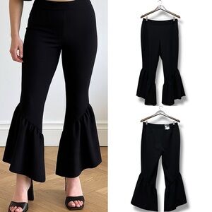 260 INC International Concepts | NWT Black Flare Leg Ruffle Hem Pants (Size 8)